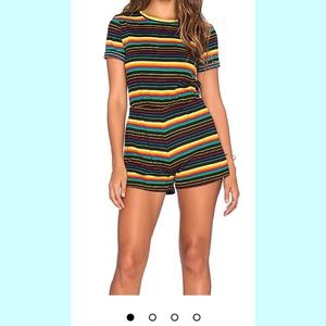 Romper - Black Rainbow Stripe - S
